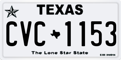 TX license plate CVC1153