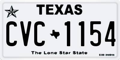 TX license plate CVC1154