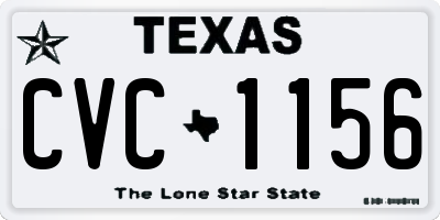 TX license plate CVC1156