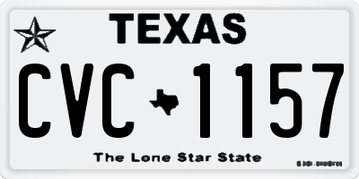 TX license plate CVC1157