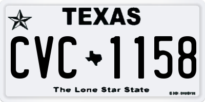 TX license plate CVC1158