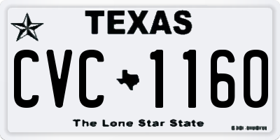 TX license plate CVC1160