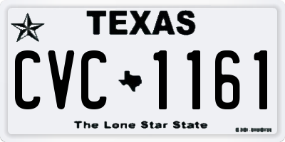 TX license plate CVC1161