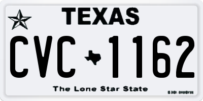 TX license plate CVC1162