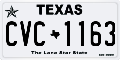 TX license plate CVC1163