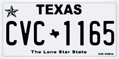 TX license plate CVC1165