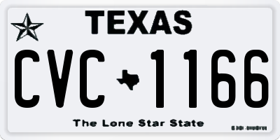 TX license plate CVC1166