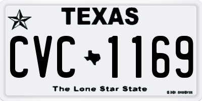TX license plate CVC1169