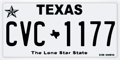 TX license plate CVC1177