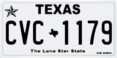 TX license plate CVC1179