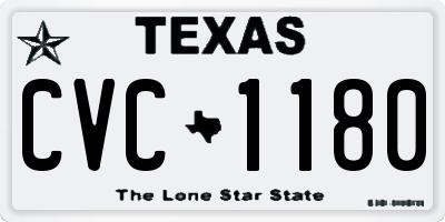 TX license plate CVC1180