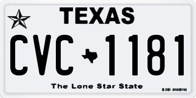 TX license plate CVC1181