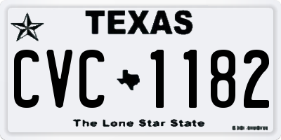 TX license plate CVC1182