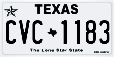 TX license plate CVC1183