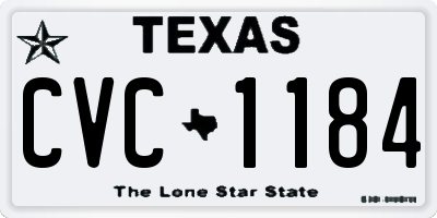 TX license plate CVC1184