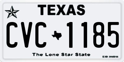 TX license plate CVC1185