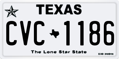 TX license plate CVC1186