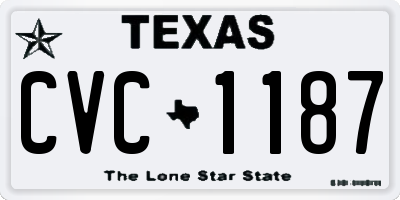 TX license plate CVC1187