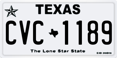 TX license plate CVC1189