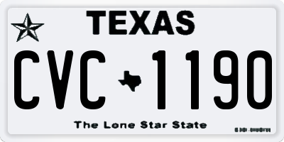 TX license plate CVC1190