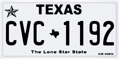 TX license plate CVC1192