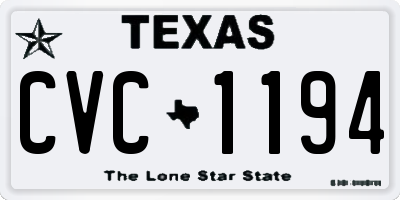 TX license plate CVC1194