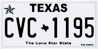 TX license plate CVC1195