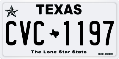 TX license plate CVC1197