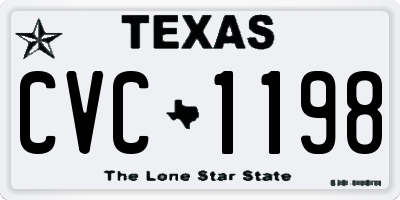 TX license plate CVC1198
