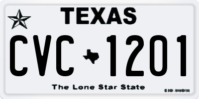 TX license plate CVC1201