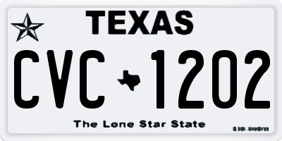 TX license plate CVC1202
