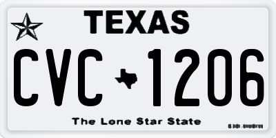TX license plate CVC1206