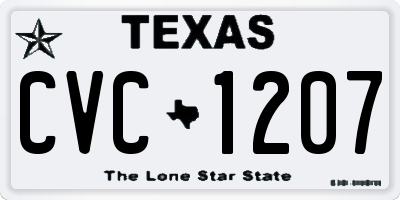TX license plate CVC1207