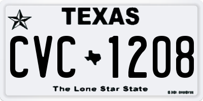 TX license plate CVC1208