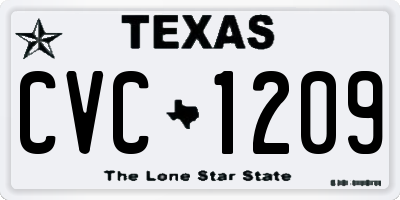 TX license plate CVC1209