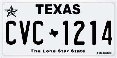 TX license plate CVC1214