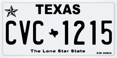 TX license plate CVC1215