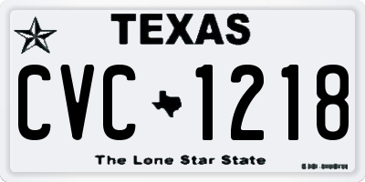 TX license plate CVC1218