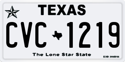TX license plate CVC1219
