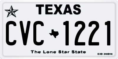 TX license plate CVC1221