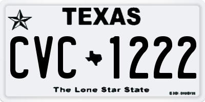 TX license plate CVC1222