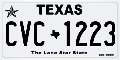 TX license plate CVC1223