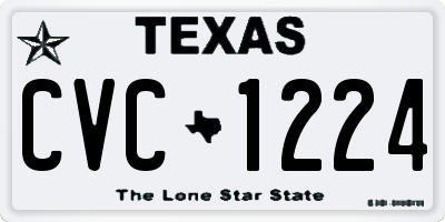 TX license plate CVC1224