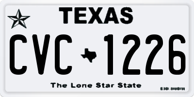 TX license plate CVC1226