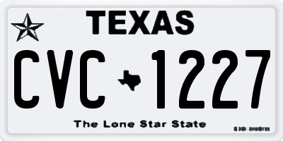 TX license plate CVC1227