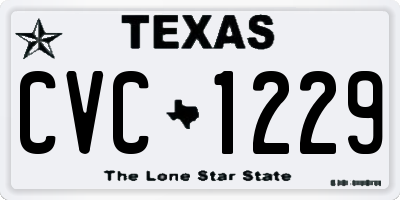 TX license plate CVC1229