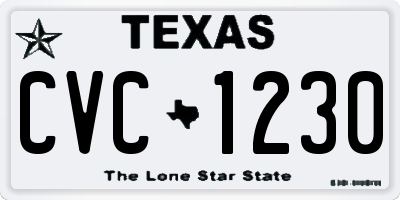 TX license plate CVC1230