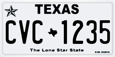 TX license plate CVC1235
