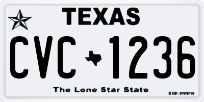TX license plate CVC1236