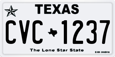 TX license plate CVC1237